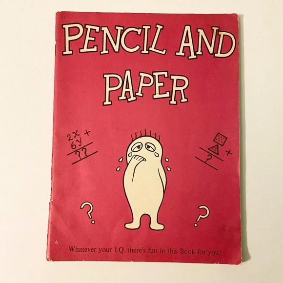 Vintage Pencil  and Paper 140 Questions and Pictures to Colour Activity Book - Picture 1 of 10